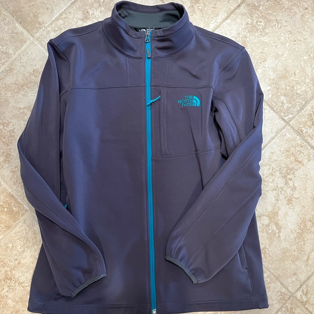 The North Face Blue Performance Jacket Full-Zip Stand-Up Collar